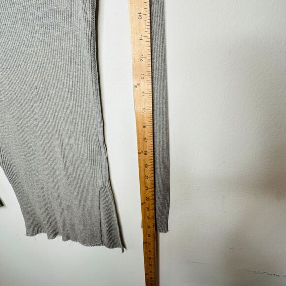 Helmut Lang Gray Turtleneck Long Sleeve Ribbed Knit Mini Dress Longline Top Med - Picture 12 of 13